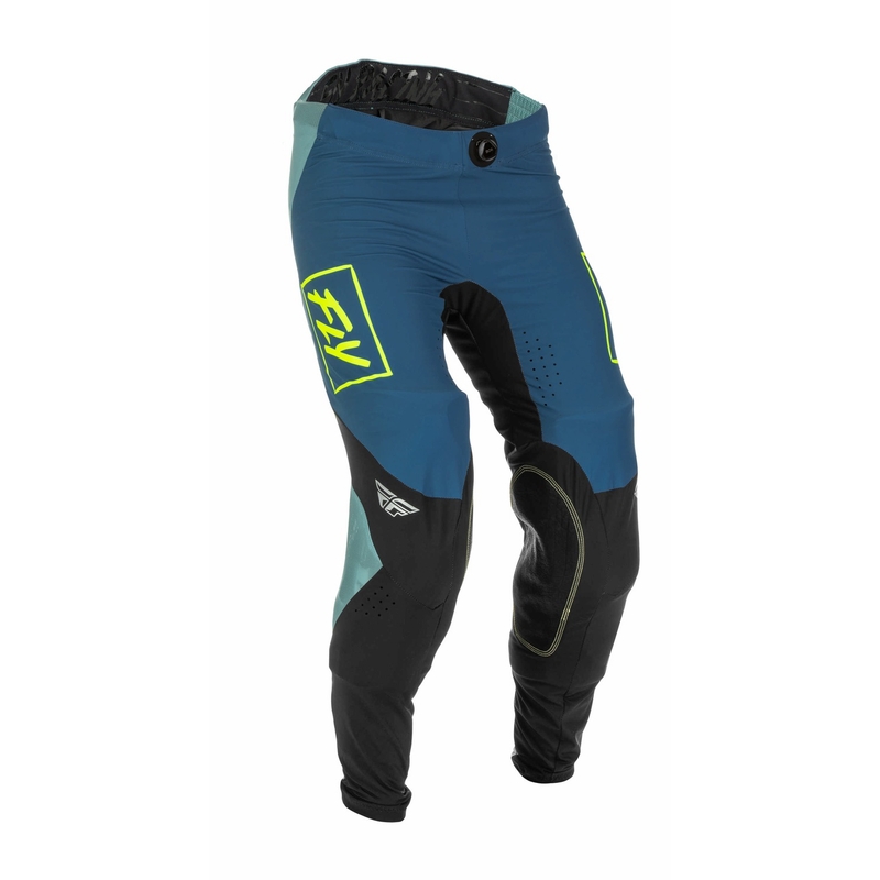 Pantaloni de motocros FLY Racing Lite 2022 gri-turquoise hi-vis