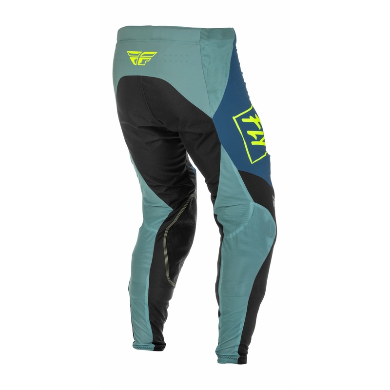 Pantaloni de motocros FLY Racing Lite 2022 gri-turquoise hi-vis