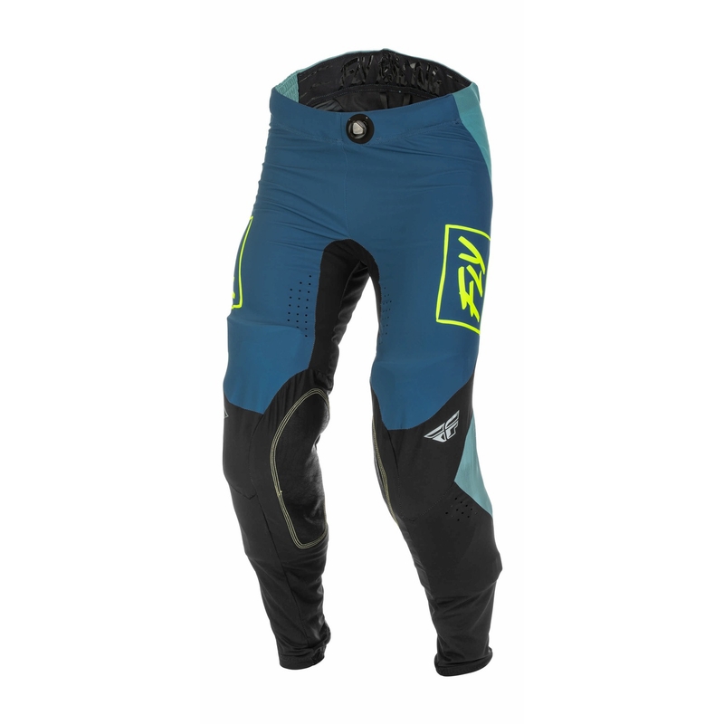 Pantaloni de motocros FLY Racing Lite 2022 gri-turquoise hi-vis