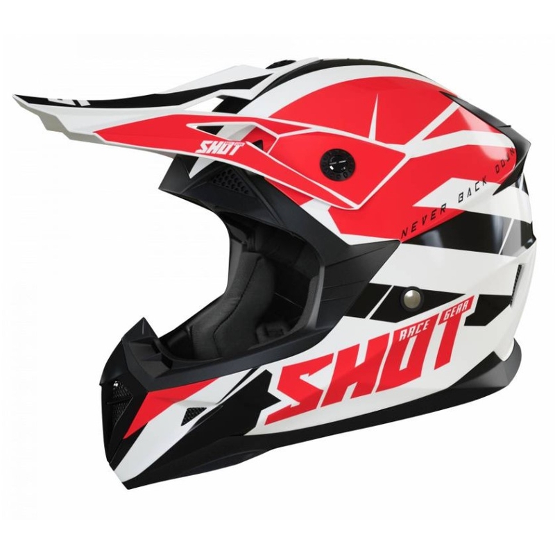 Motocross Casca Shot Pulse Revenge negru-alb-roșu