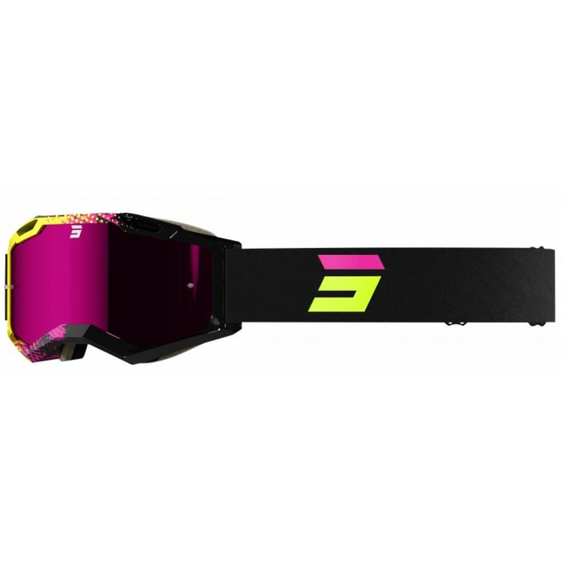 Ochelari de motocros Shot Iris 2.0 Fusion negru-roz-galben-fluo lichidare