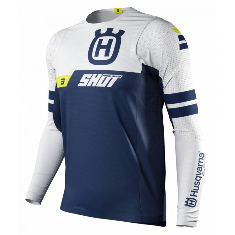 Tricou de motocros Shot Aerolite Husqvarna albastru