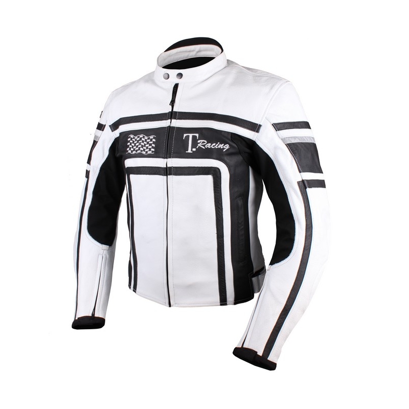 Jacheta de motociclete Tschul 840 Flag alb-negru lichidare