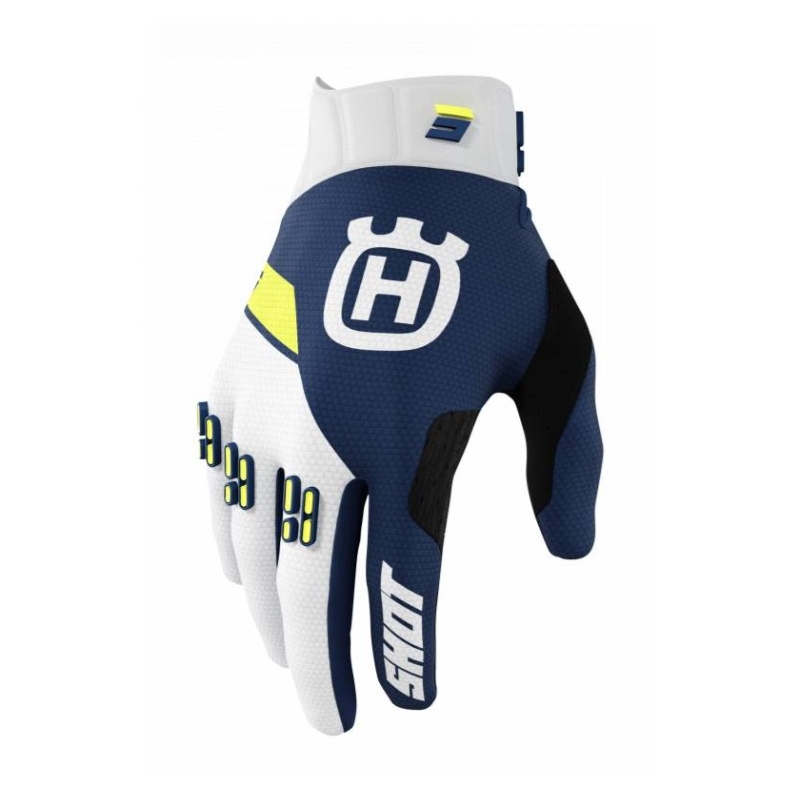 Mănuși de motocross Shot Aerolite Husqvarna albastru lichidare
