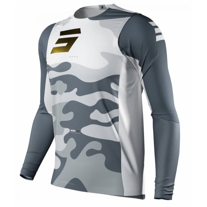 Tricou de motocros Shot Aerolite Prime alb-gri