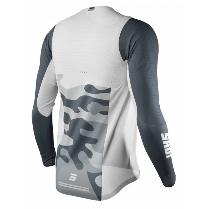 Tricou de motocros Shot Aerolite Prime alb-gri