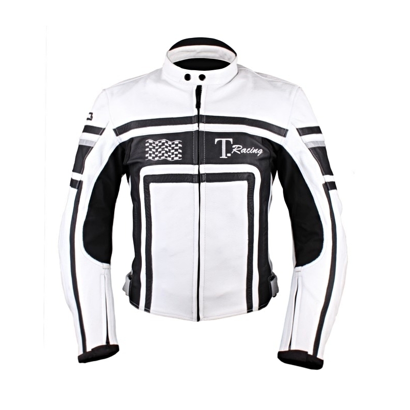 Jacheta de motociclete Tschul 840 Flag alb-negru lichidare
