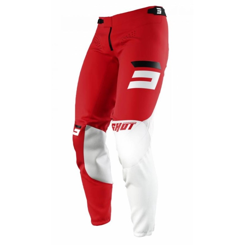 Pantaloni Motocross Shot Aerolite Gradient alb-roșu