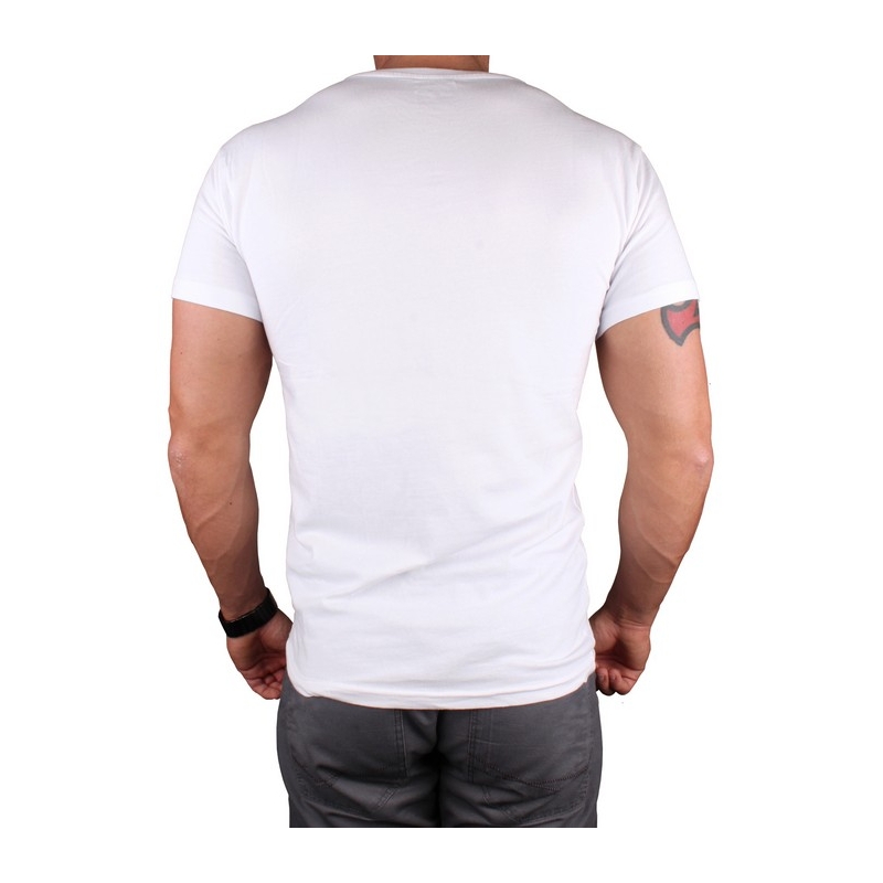 Tricou s motivem MotoZem Trăim pe motociclete alb