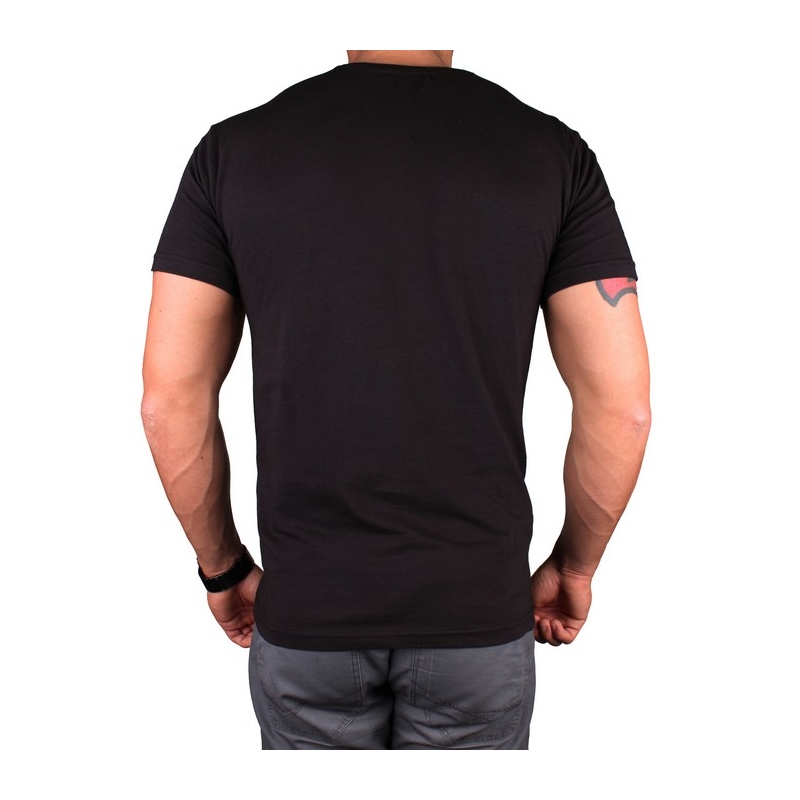 Tricou s motivem MotoZem Trăim pe motociclete negru lichidare