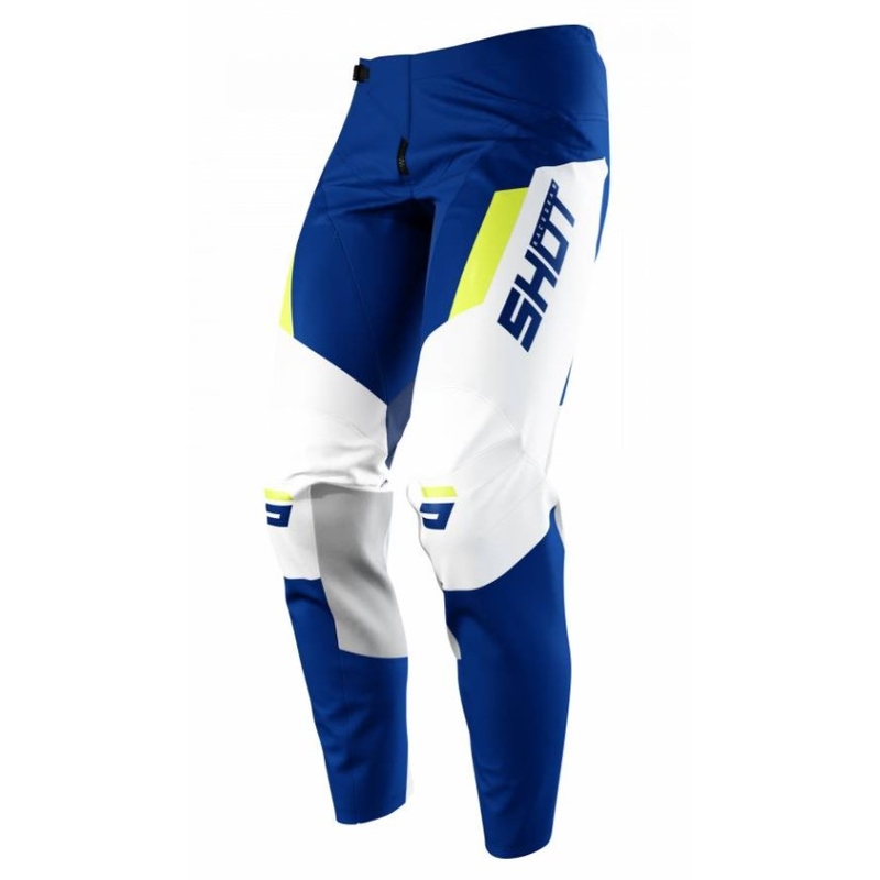 Pantaloni Motocross Shot Contact Chase albastru-alb-alb-galben výprodej lichidare