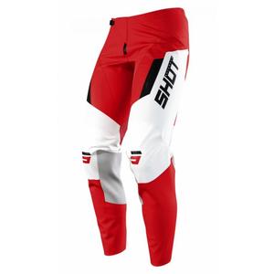 Pantaloni de motocross Shot Contact Chase roșu și alb lichidare