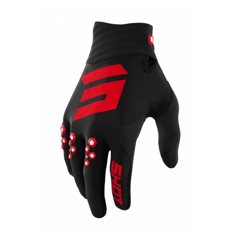 Mănuși de motocross Shot Contact negru-roșu lichidare