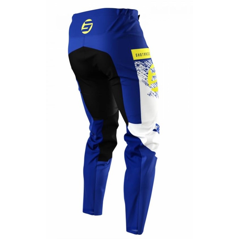 Pantaloni Motocross Shot Devo Roll albastru-alb-alb-galben výprodej lichidare