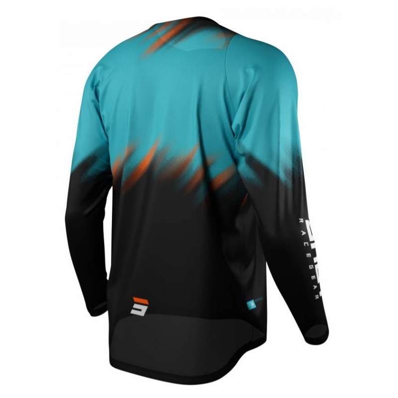 Tricou de motocros Shot Devo Versus negru-turcoaz výprodej lichidare