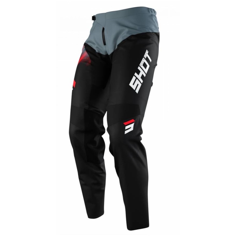 Pantaloni Motocross Shot Devo Versus negru-gri-roșu výprodej lichidare