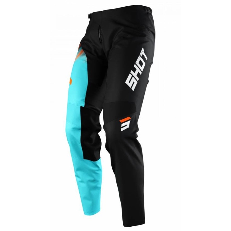 Pantaloni motocross Shot Devo Versus negru-turcoazei výprodej lichidare