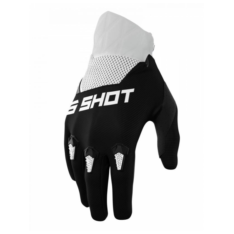 Mănuși de motocross Shot Devo negru și alb lichidare