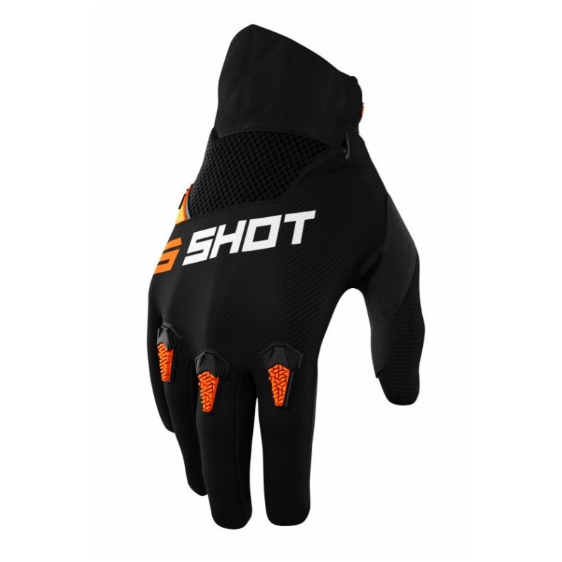 Mănuși de motocross Shot Devo negru-portocaliu lichidare