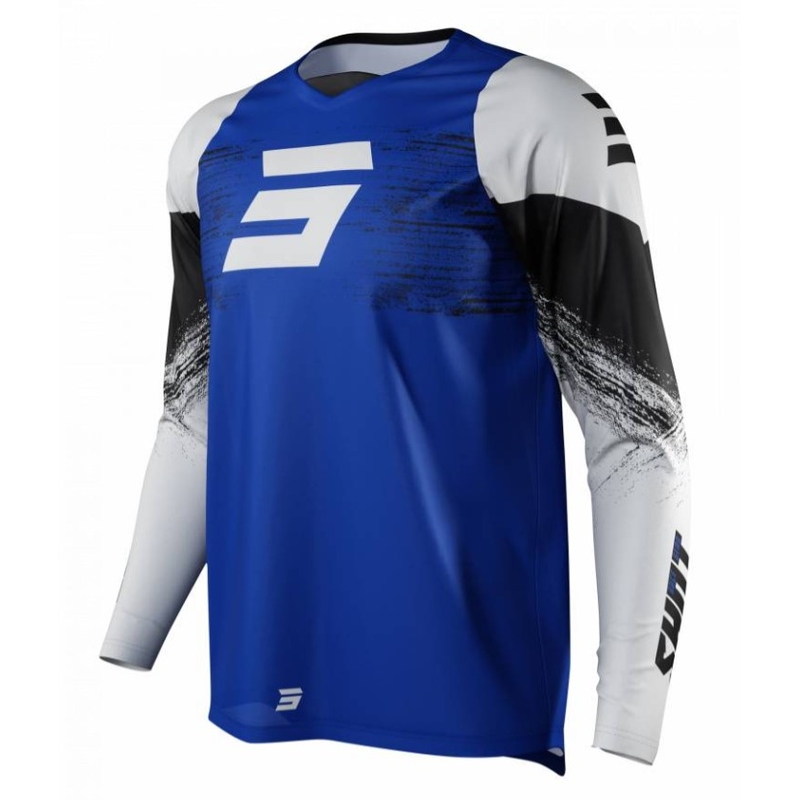 Motocross tricou Shot Raw Burst albastru-alb-alb-negru lichidare