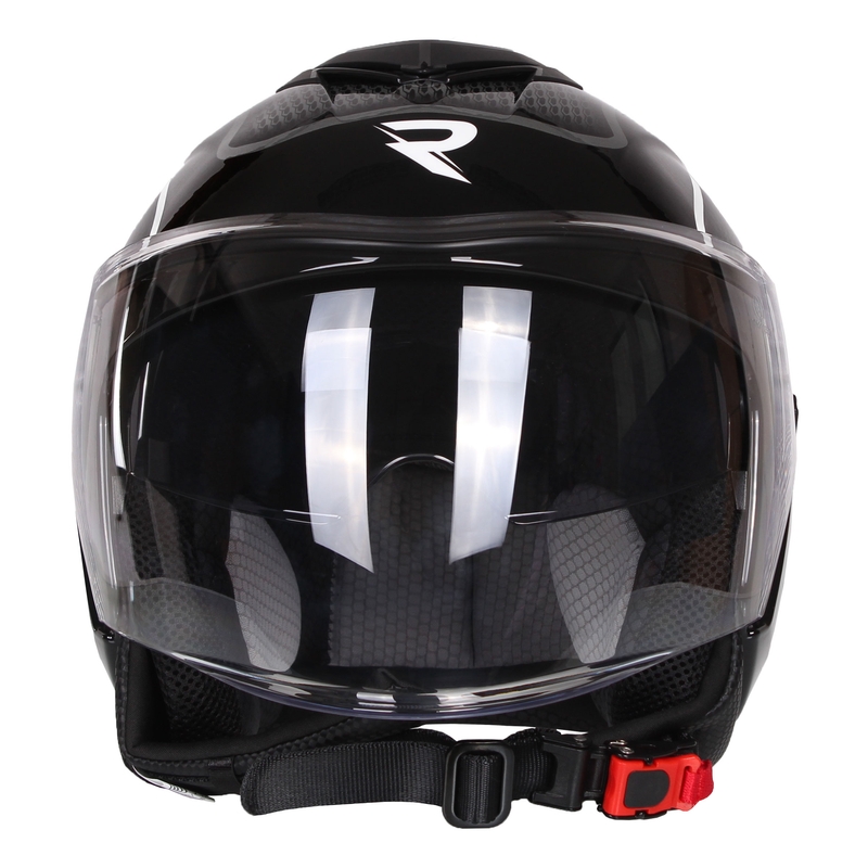 Cască moto open-face Street Racer Pilot negru și alb