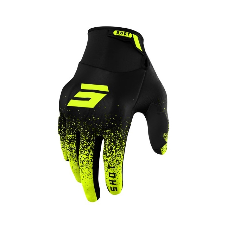 Mănuși de motocross Shot Drift Edge negru-fluo galben lichidare