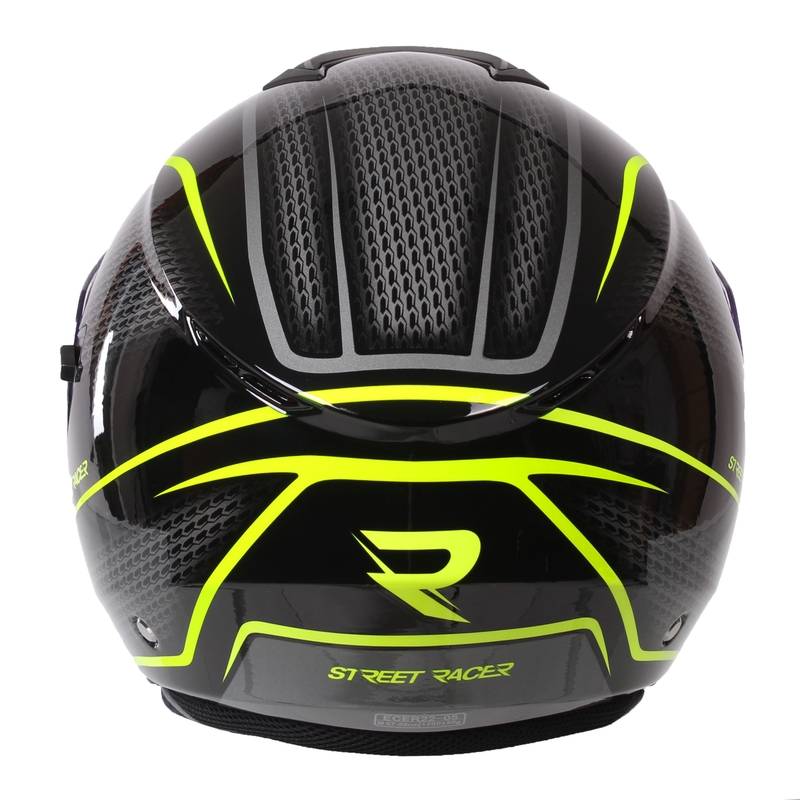 Cască moto open-face Street Racer Pilot negru și galben