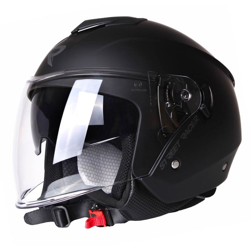Cască moto open-face Street Racer Pilot negru mat