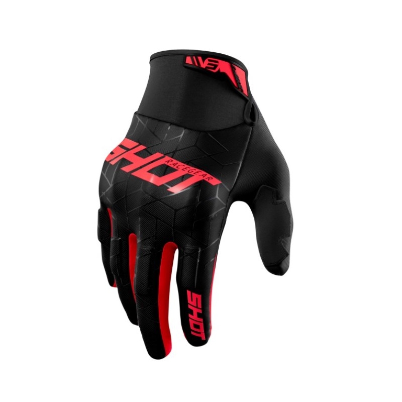 Motocross mănuși Shot Drift Spider negru-roșu lichidare