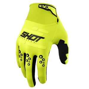 Mănuși de motocross Shot Vision galben fluo výprodej lichidare