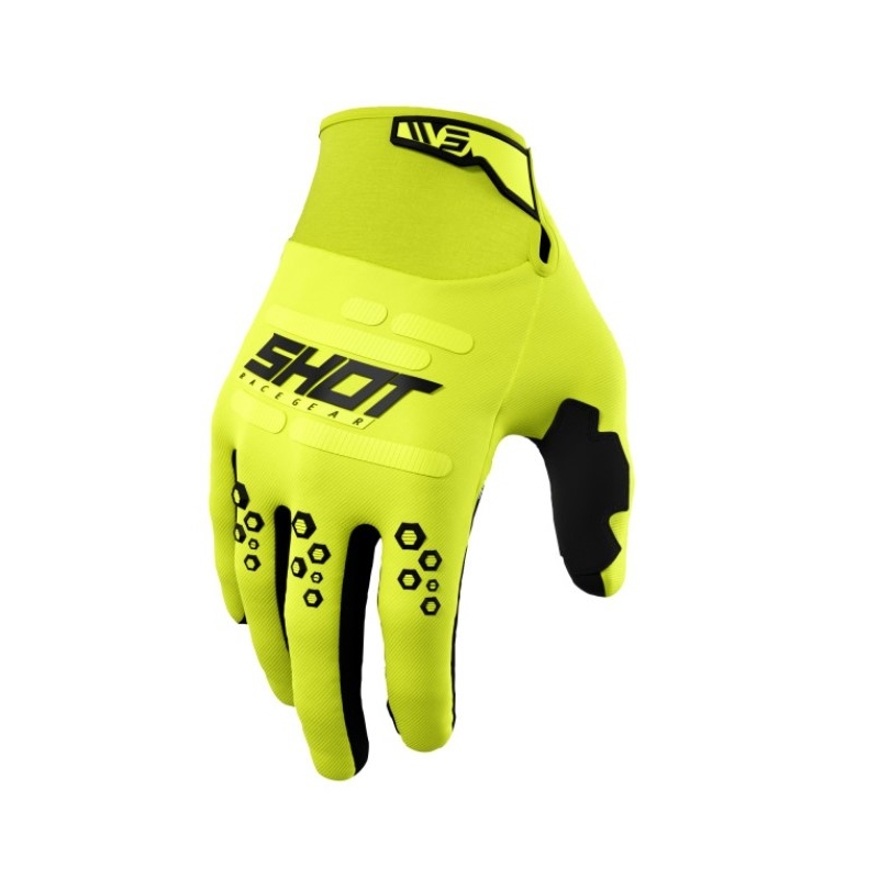 Mănuși de motocross Shot Vision galben fluo výprodej lichidare