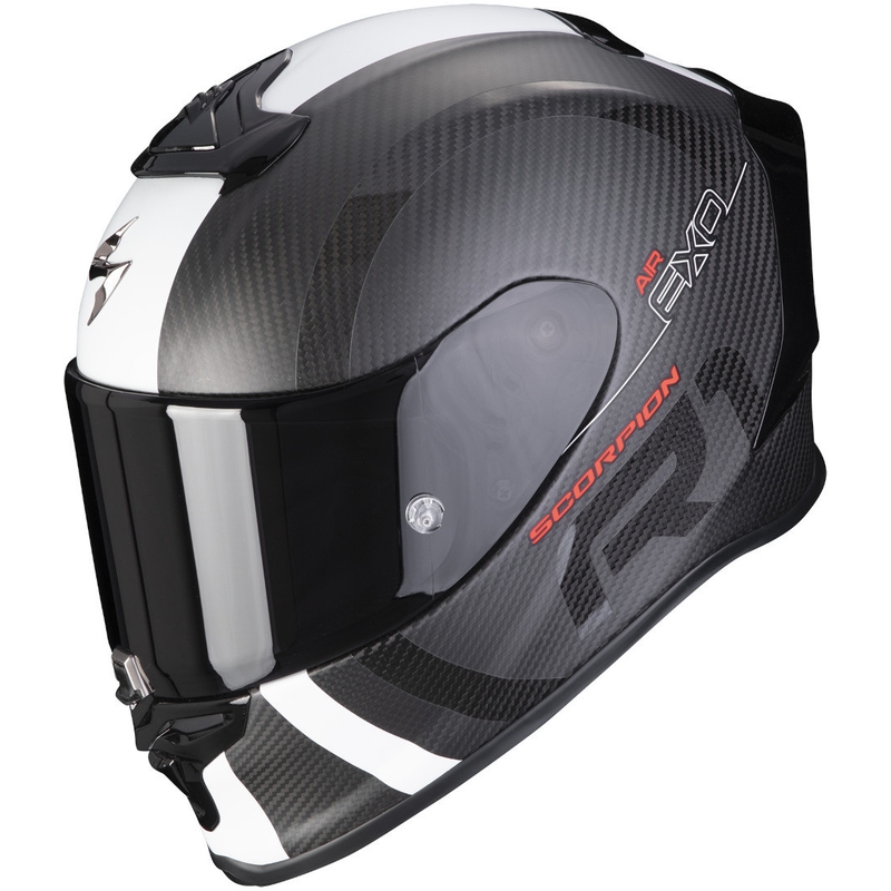 Cască integrală Scorpion EXO-R1 Carbon Air MG negru și alb mat