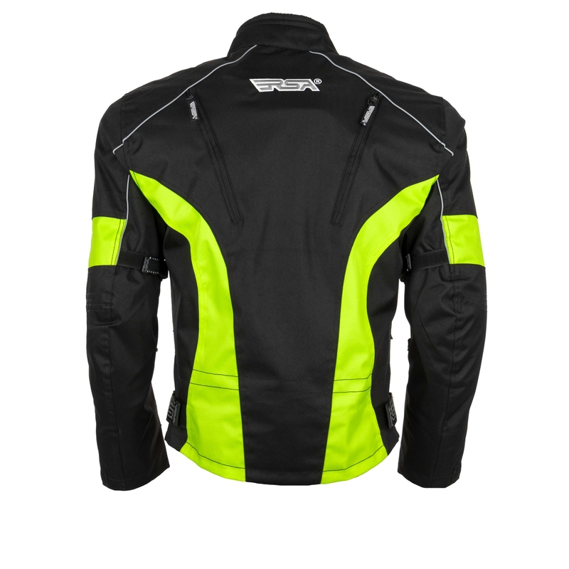 Jachetă pentru motociclete RSA ST-01 negru-galben-fluo - II. calitate
