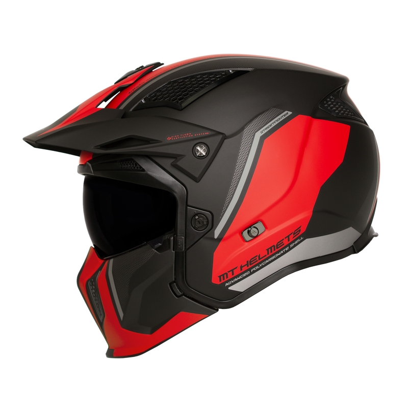 Cască de motocicletă MT Streetfighter SV TWIN 0.5 C5 negru-roșu lichidare