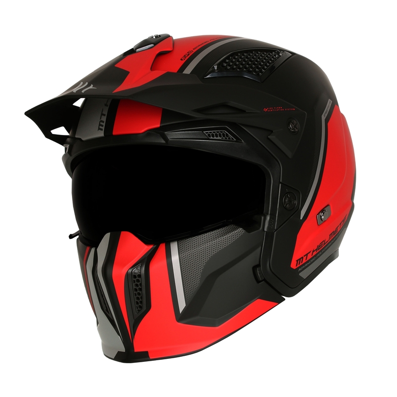 Cască de motocicletă MT Streetfighter SV TWIN 0.5 C5 negru-roșu lichidare