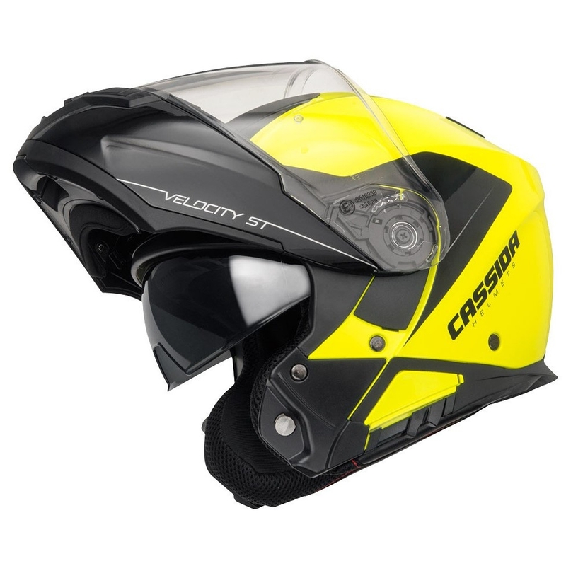 Cască de protecție Cassida Velocity ST 2.1 negru-galben-fluorescent cu vârful galben