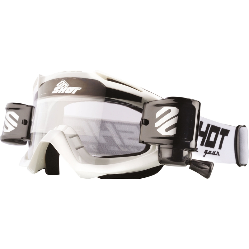 Ochelari de motocros Shot Assault Roll-Off alb