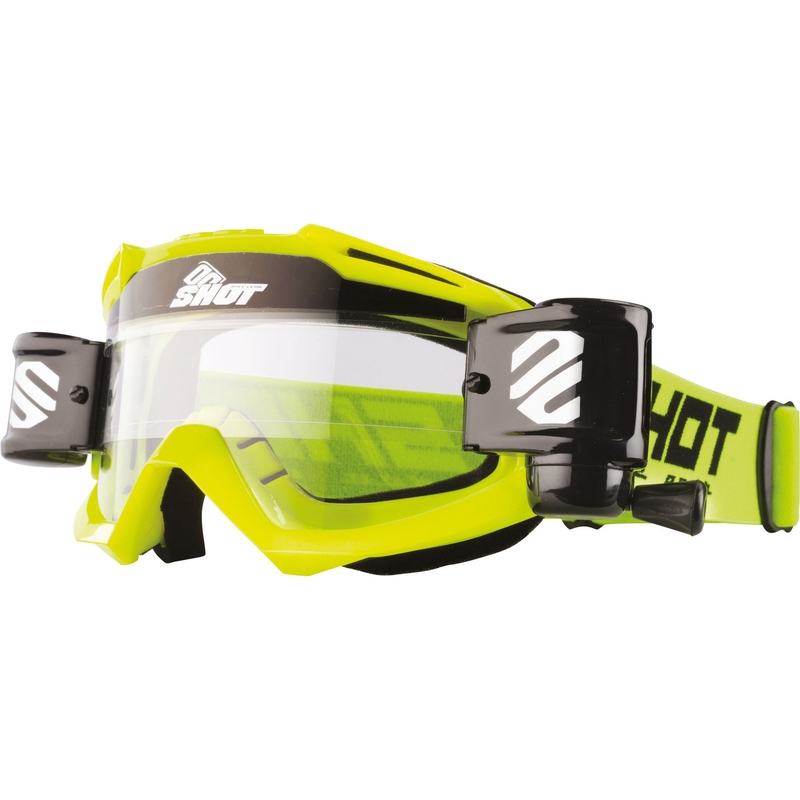 Ochelari de motocros Shot Assault Roll-Off galben fluo