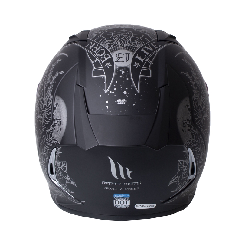MT Revenge 2 Skull &amp; Roses cască de motocicletă integrală negru lichidare