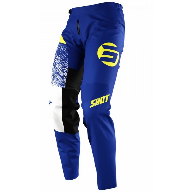 Pantaloni motocross pentru copii Shot Devo Roll galben-albastru fluo výprodej lichidare