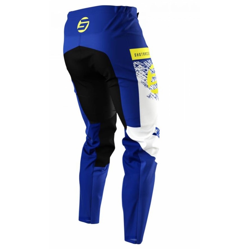 Pantaloni motocross pentru copii Shot Devo Roll galben-albastru fluo výprodej lichidare