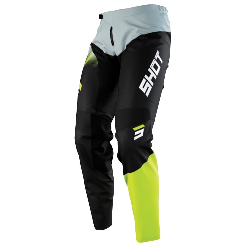 Pantaloni motocross pentru copii Shot Devo Versus negru-fluo-galben-gri lichidare