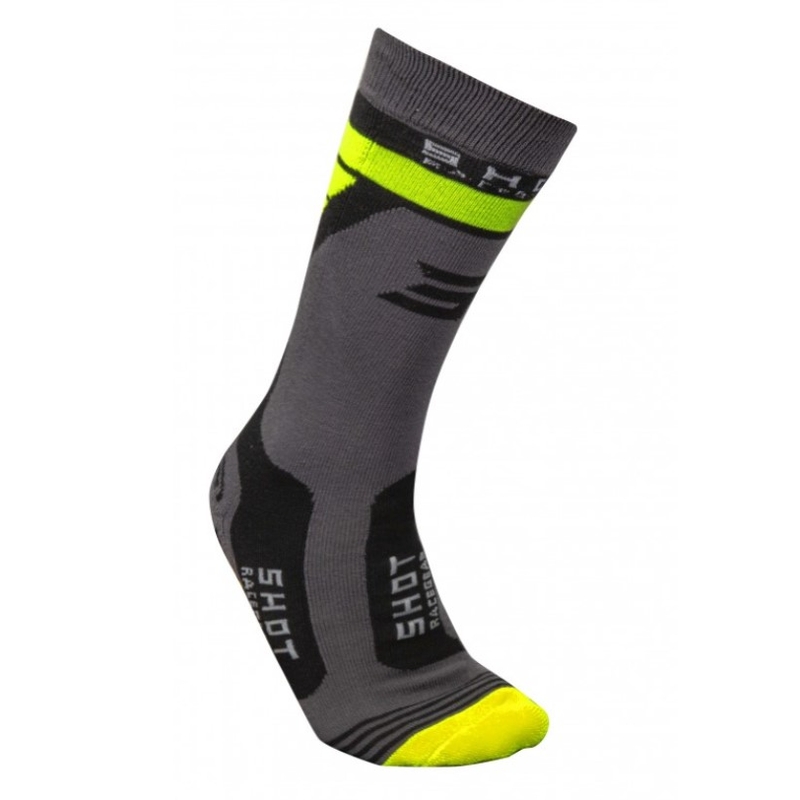 Șosete Shot Race 2.0 gri-galben-fluo