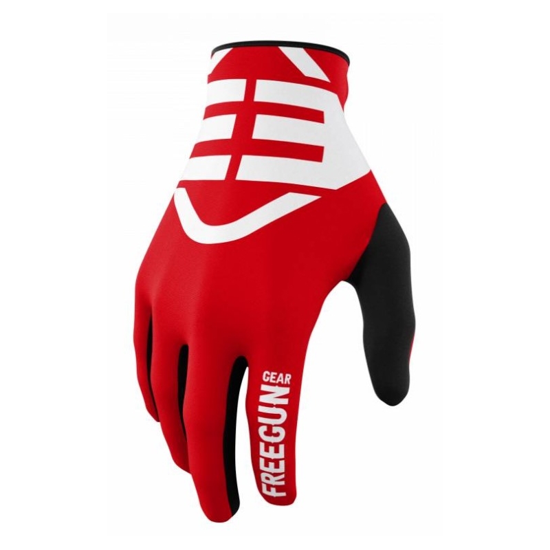 Mănuși de motocross Shot Devo Skin negru-alb-roșu