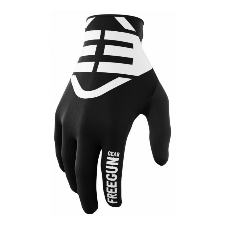 Mănuși de motocross Shot Devo Skin alb-negru