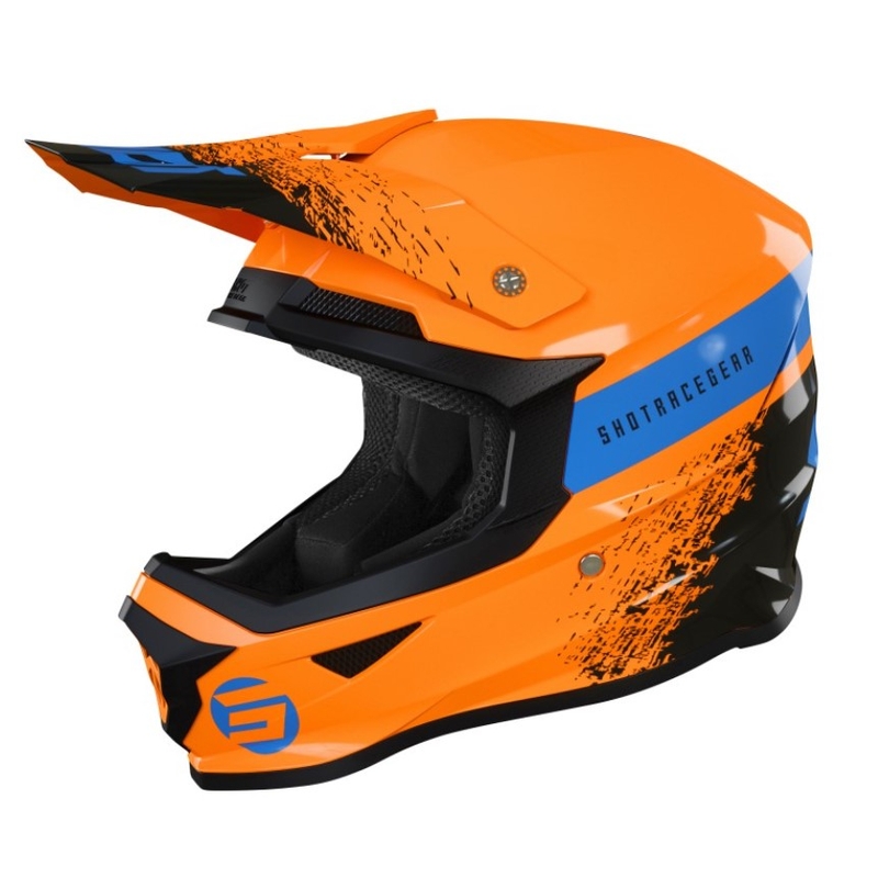 Copii casca motocross Shot Furious Roll negru-albastru-portocaliu výprodej lichidare