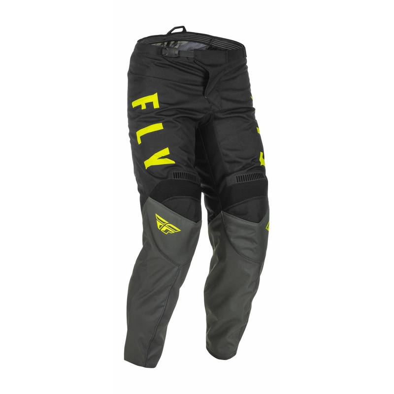Pantaloni de motocros FLY Racing F-16 2022 gri-negru-galben-fluo