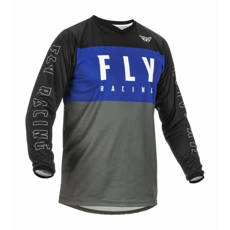 Tricou de motocros FLY Racing F-16 2022 gri-negru-albastru