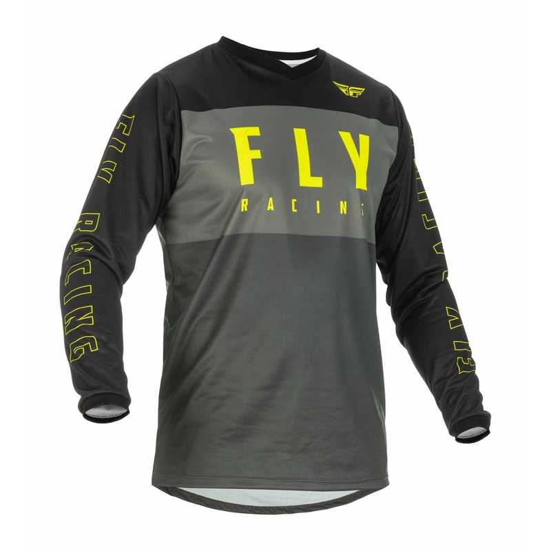 Tricou de motocros FLY Racing F-16 2022 gri-negru-galben-fluo