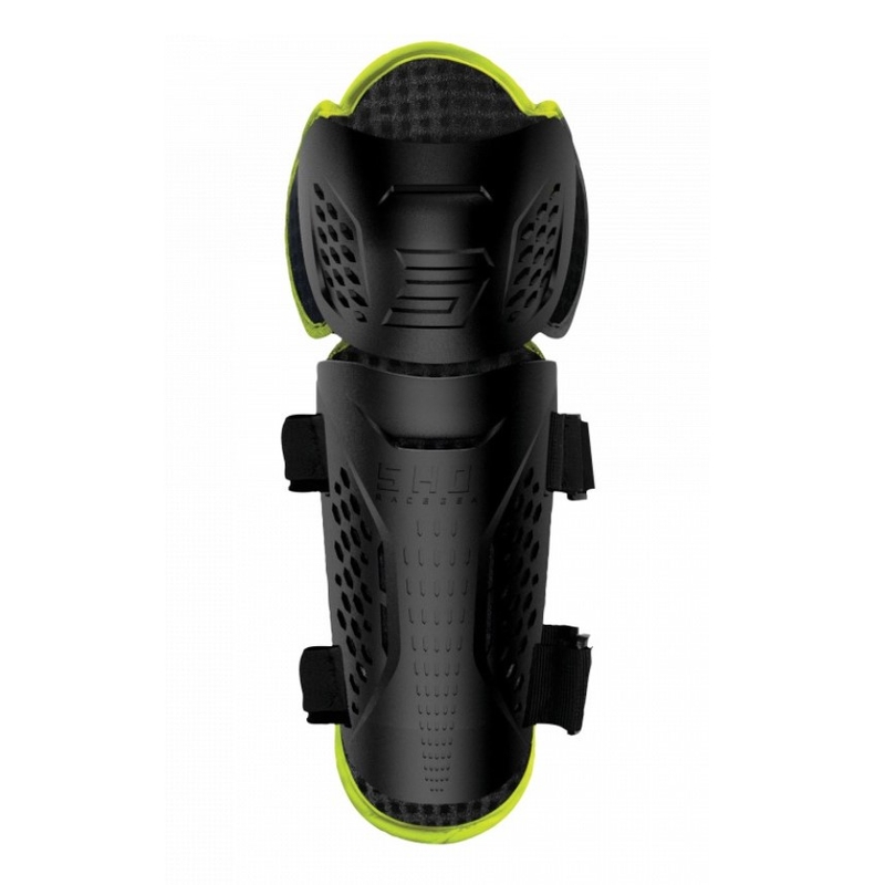 Genunchiere Shot Optimal 2.0 negru-galben-fluo